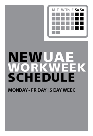 photo of NEW UAE WORKWEEK SCHEDULE